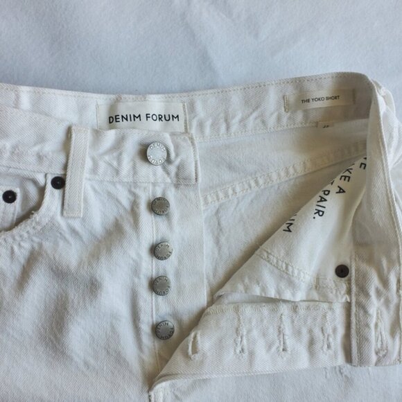Denim Forum White The Yoko Shorts Size 27 - Picture 3 of 7